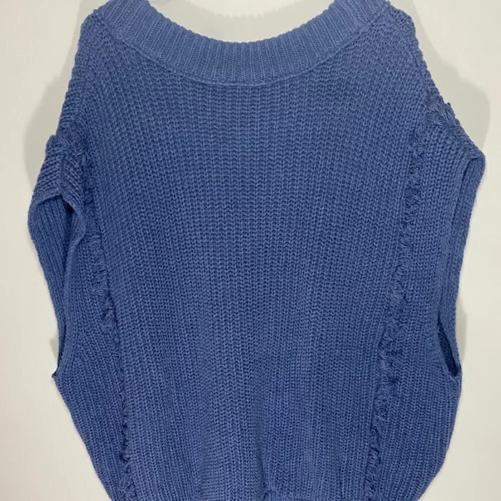 Free People Clyde V-Neck Chunky Oversized Sweater